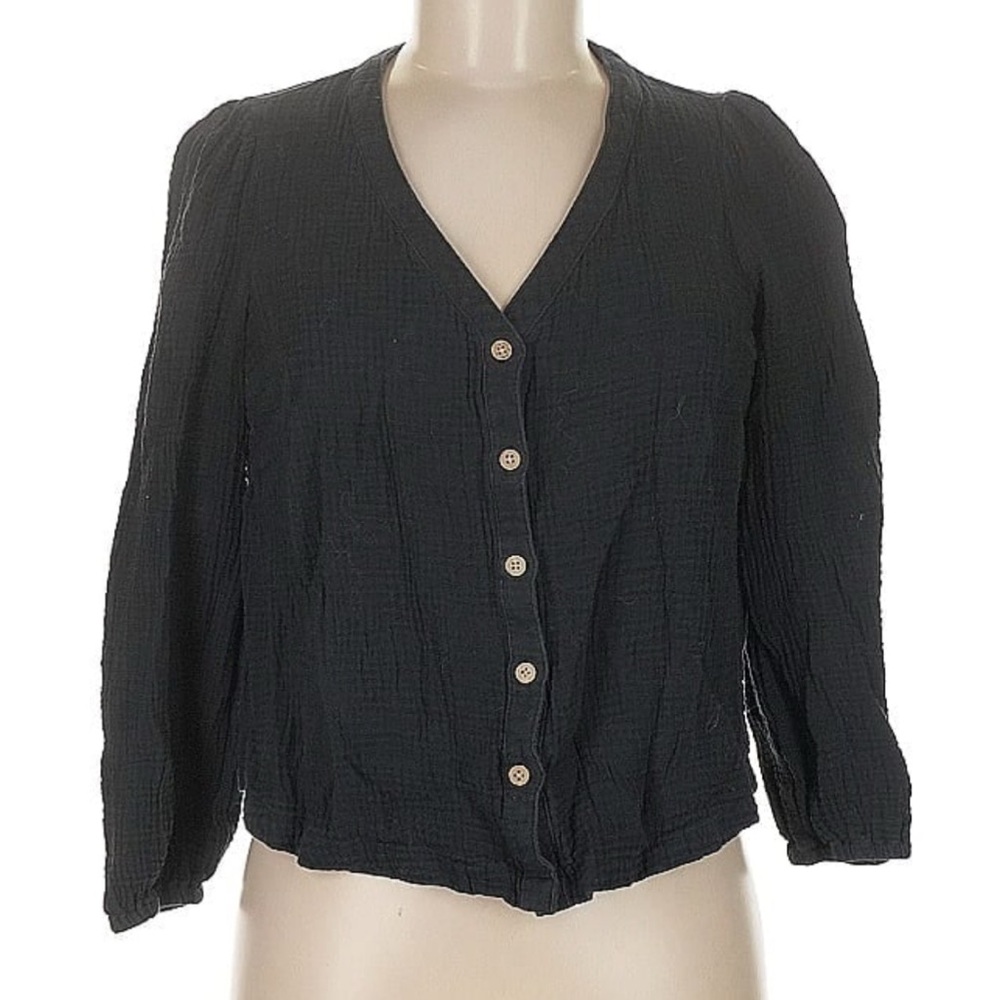 Marine Layer Black Button-Up Women's Top